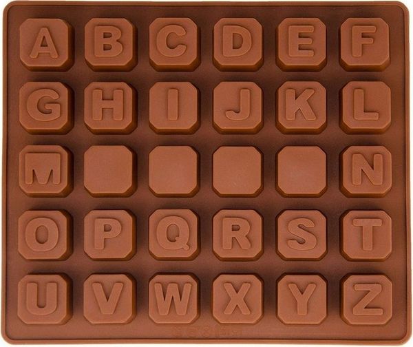 wisefood Silikonform Silikonform Alphabeth - braun 17.5 x 14.5 x 1.5 cm - 1, (1-tlg)