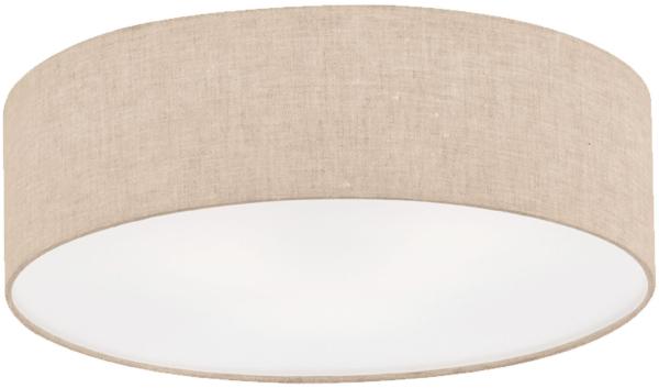 LED Deckenlampe rund groß mit Lampenschirm Leinen Beige, Ø 60cm Bild 2