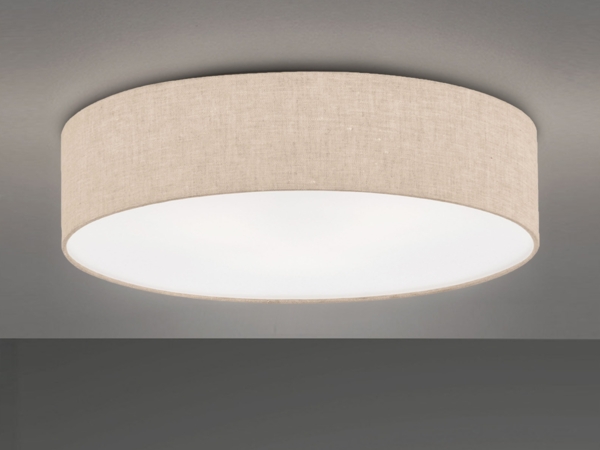 LED Deckenlampe rund groß mit Lampenschirm Leinen Beige, Ø 60cm Bild 3