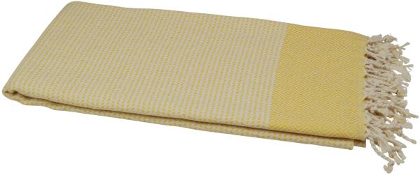 Hamamtuch Baumwolle naturbeige, Rand: gelb 90x175 cm "Ada"