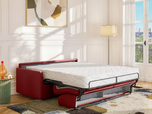 Vente-unique - CALIFE Sofa Stoff Rot - B 223 cm94 cm x H 85 cm x L 170 cm