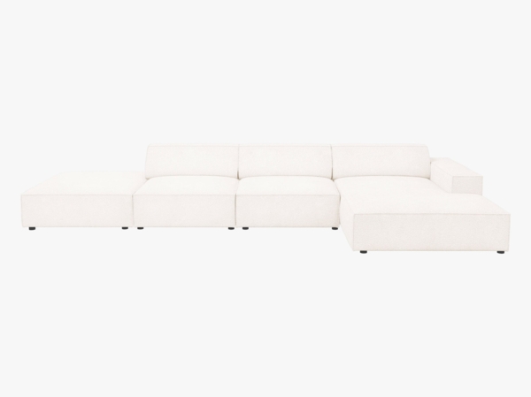 Micadoni Ecksofa Jodie 5-Sitzer Rechts Boucle Ascot Beige