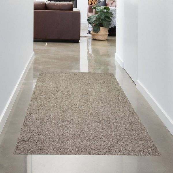 Carpetia Teppich Flauschiger Teppich kuschelig warm in beige, rechteckig, Höhe: 33 mm