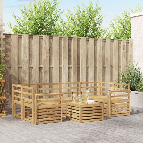 vidaXL Outdoor-Sofagarnitur 7 pcs Weiß Massivholz Akazie 3391474
