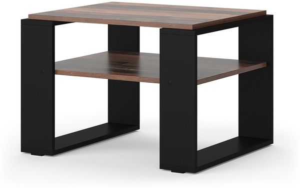 Couchtisch Helm Antikholz 65.6 x 55.8 cm mit Ablage Vicco