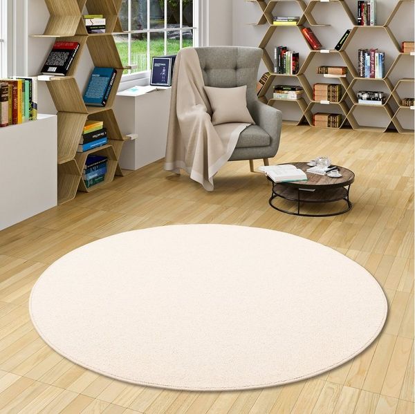 Snapstyle Wollteppich Natur Teppich Wolle Berber Rund, Rund, Höhe: 10 mm