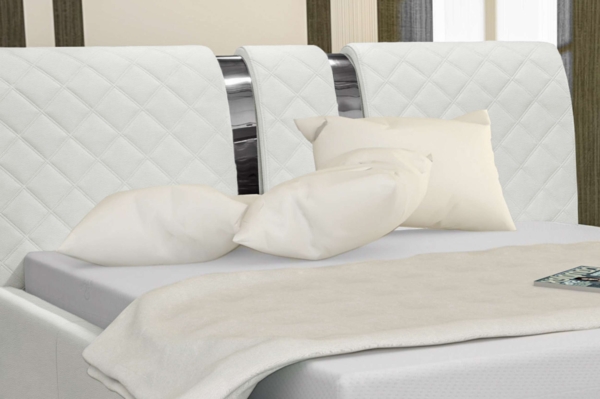 99rooms Kameron Polsterbett ohne Bettkasten 140x200 cm Kunstleder SOFT Weiß Bild 3