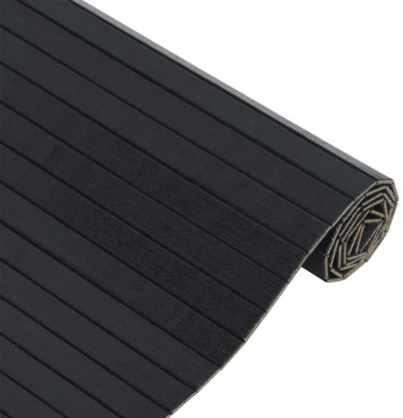 vidaXL Teppich Rechteckig Schwarz 70x200 cm Bambus 376744 Bild 4