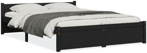 Massivholzbett Schwarz 135x190 cm 4FT6 Double [815023] Bild 2