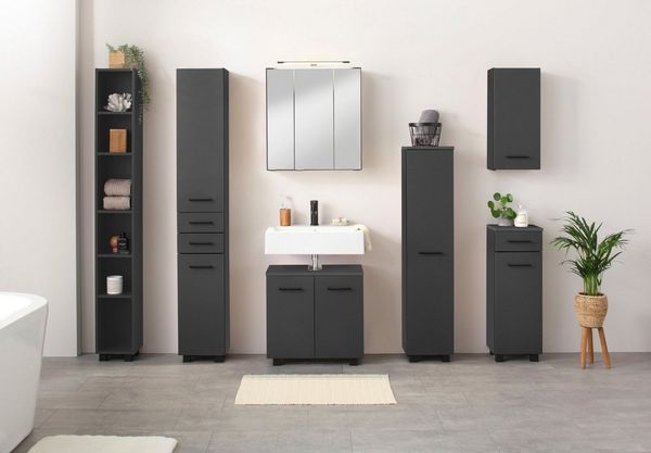 welltime Waschbeckenunterschrank Trento, verschiedene Ausführungen und Farben Badmöbel, Breite 60cm, Badezimmerschrank Beckenunterschrank WBU