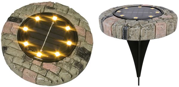 LED Solarleuchte Steinoptik warmweiß Gartenleuchte Leuchtstein Gartendekoration