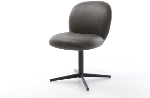 Drehstuhl Nube-Flex Mikrofaser Anthrazit Vintage Fußkreuz Schwarz 360° drehbar Taschenfederkern