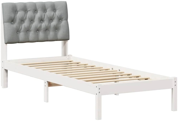 vidaXL Bettgestell mit gepolstertem Kopfteil Weiß 80 x 200 cm 878853