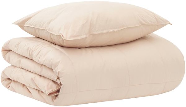 vidaXL Bettwäsche-Set Beige 137 x 200 cm Baumwolle, Kapok, Polyester 3438082