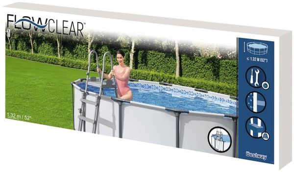 Bestway 'Flowclear' Pool-Leiter, 4 Stufen, für Pools bis 132 cm Höhe, Stahl/Kunststoff Bild 8