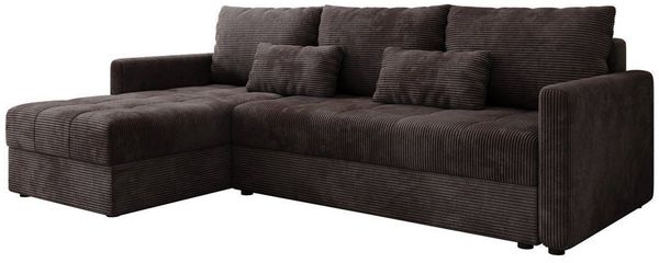 Luxusbetten24 Schlafsofa Designer Sofa Roma in Cord, mit Stauraum und Schlaffunktion
