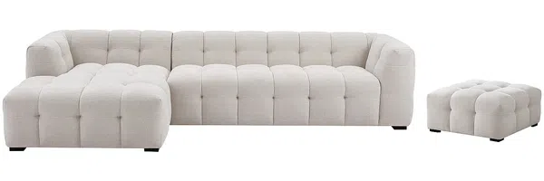 Vente-unique - DILOME Sofa Stoff Beige - B 90 cm168 cm x H 45 cm68 cm x L 90 cm314 cm Bild 2