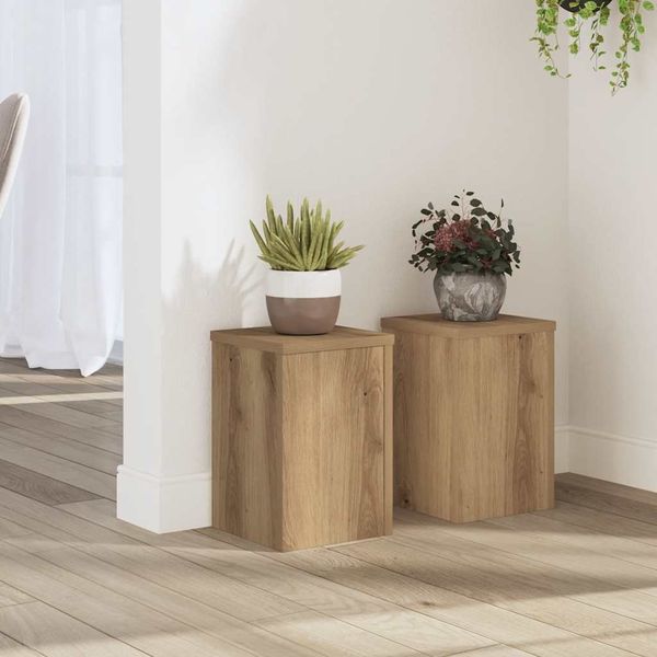 vidaXL Pflanzenständer 2 Stk. Artisan-Eiche 20x20x30 cm Holzwerkstoff 852905