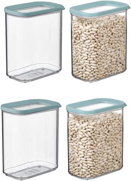 Mepal | Vorratsdosen Spar-Set 4-tlg | Modula 1500 ml | Frischhaltedose | ideal für trockene Lebensmittel | Nordic Green