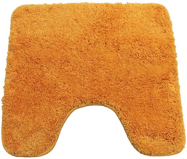 NYVI Badematte WC Vorleger ohne Ausschnitt NYVISpa Lasalle Orange Toiletten Teppich, Höhe 20 mm, Polyester, Rutschfest, Saugstark, Schnell Trocknend, Fußbodenheizung geeignet