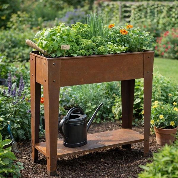 Hochbeet Pflanzbeet Pflanzkasten Blumenkasten Edelrost Blumenbeet Rost Metall