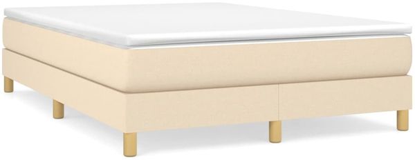vidaXL Polsterbett, Stoff, 25,0 cm, Creme, 140x200 cm, mit Lattenrost, Natur Bild 2