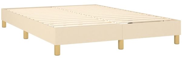 vidaXL Polsterbett, Stoff, 25,0 cm, Creme, 140x200 cm, mit Lattenrost, Natur Bild 4