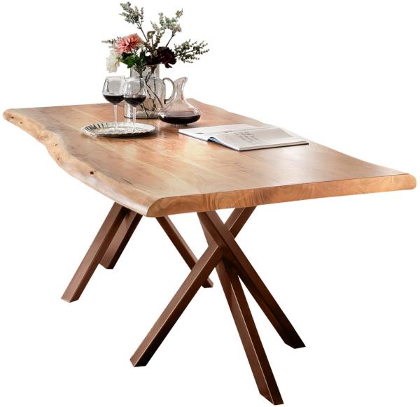 TABLES&CO Tisch 240x100 Akazie Natur Stahl Braun