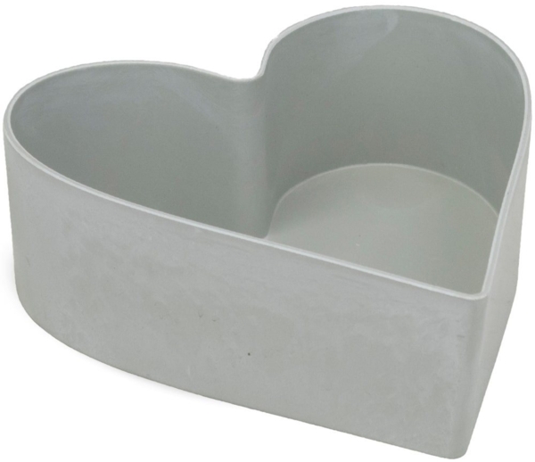 matches21 HOME & HOBBY Blumentopf Herz Kunststoffschale Pflanzschale hellgrau 1 Stk 22x20 cm (1 St)