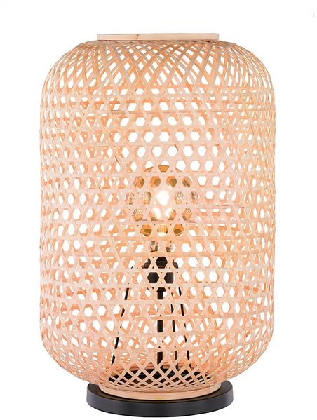 Tischleuchte, Bambus-Geflecht, H 62,5 cm