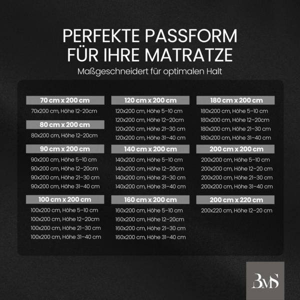 Bettwaesche-mit-Stil Mako-Satin Spannbettlaken schwarz 120x200cm Höhe 31-40cm Bild 3