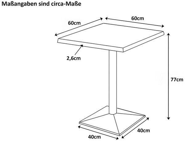 SAM® Bistrotisch Ingmar, massives Akazien- oder Mangoholz, Baumkante, Säulengestell aus Metall