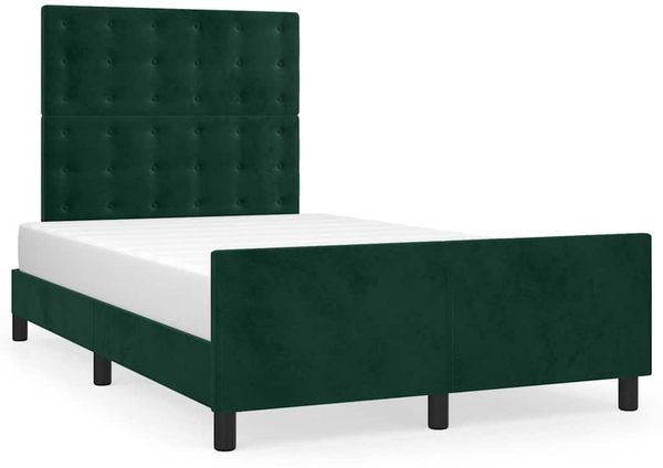 Einzelbettgestell Design für Erwachsene ohne Matratze Dunkelgrün 120x200 cm Samt d4776e