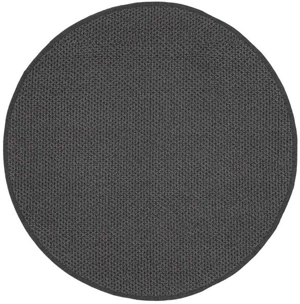 Outdoor-Teppich Yadina Rund aus Kunststoff, modern, dunkelgrau, Ø 200 cm, robust und pflegeleicht