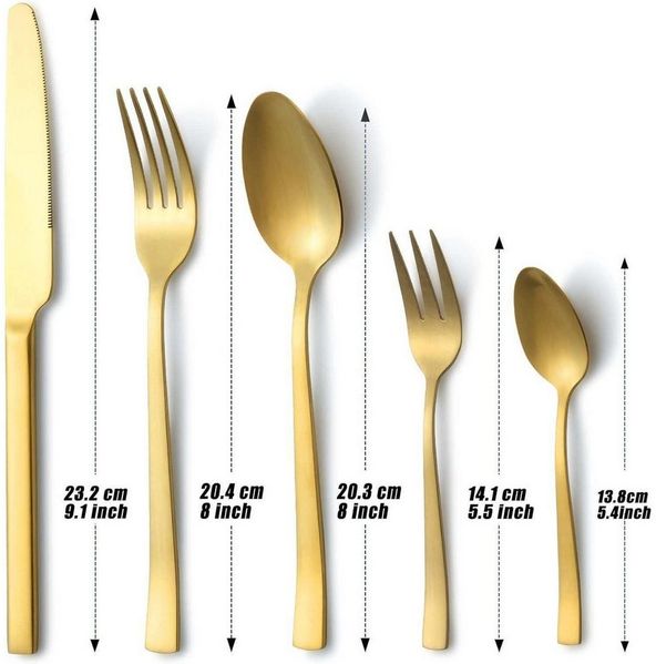 LuxusKollektion Kochbesteck-Set Besteck Edelstahl Gold 6er Gabel Löffel 30 Teilig Gold 30 teilig