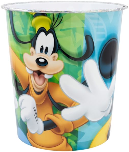 Papierkorb fürs Kinderzimmer aus Kunststoff Zeichentrickfiguren Motiv Ø21cm Micky/Donald/Goofy