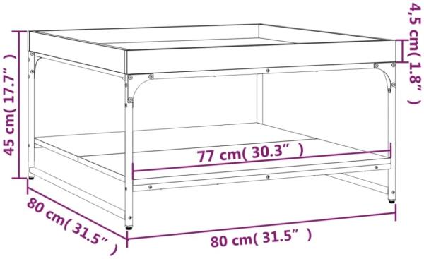 vidaXL Couchtisch Schwarz 80x80x45 cm Holzwerkstoff und Eisen 832813 Bild 2