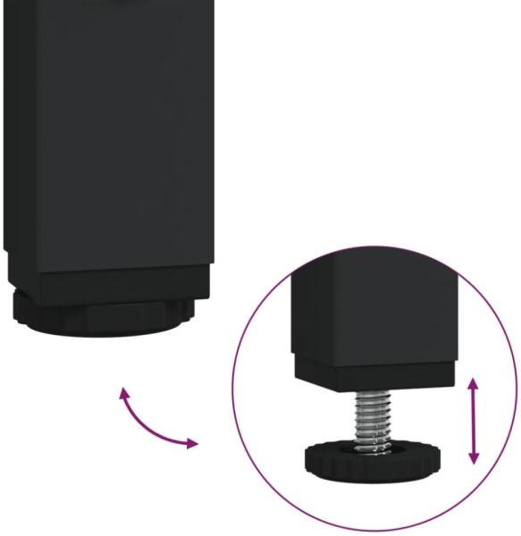 vidaXL Couchtisch Schwarz 80x80x45 cm Holzwerkstoff und Eisen 832813 Bild 7