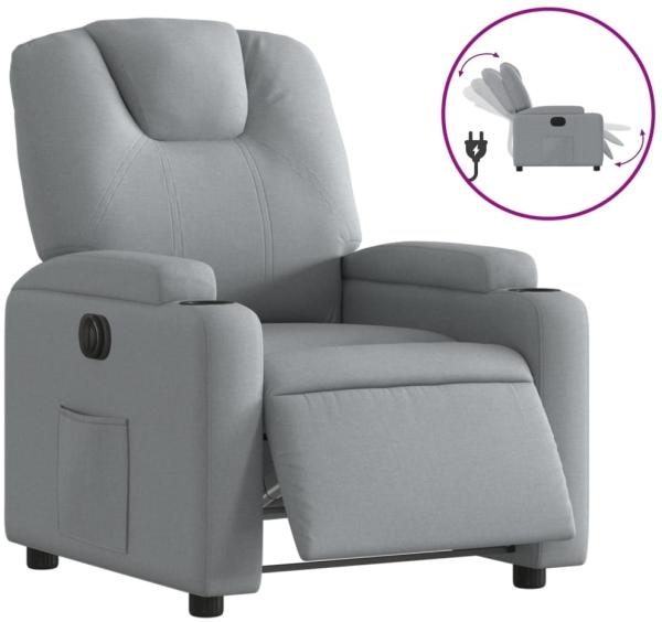 vidaXL Relaxsessel Elektrisch Hellgrau Stoff 3204344