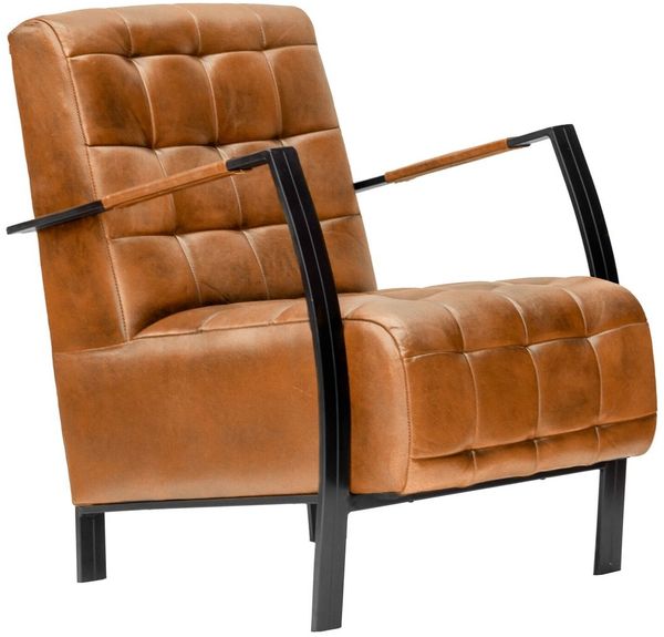 Sessel Echtleder 64x76x83 cognac IRON LABEL #13