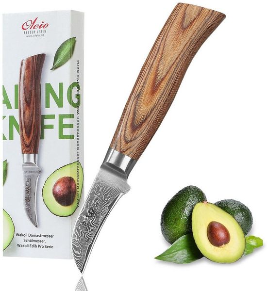 Wakoli Obstmesser EDIB Pro Damast Schälmesser & Tourniermesser I 6cm Klinge I Pakkaholz Bild 5