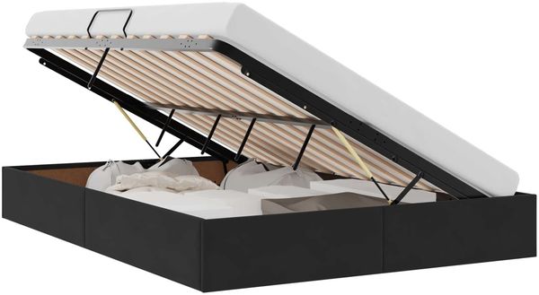 vidaXL Ottoman Bettgestell mit Speicher Schwarz 140 x 190 cm Samt 3442882 Bild 2