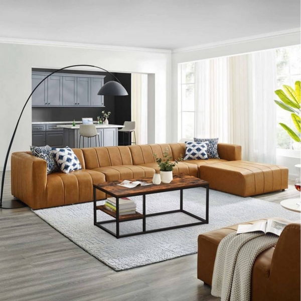 VOWNER Couchtisch Wohnzimmer Tisch, Stahlrahmen (1er-Set), Antike Farbe Bild 3