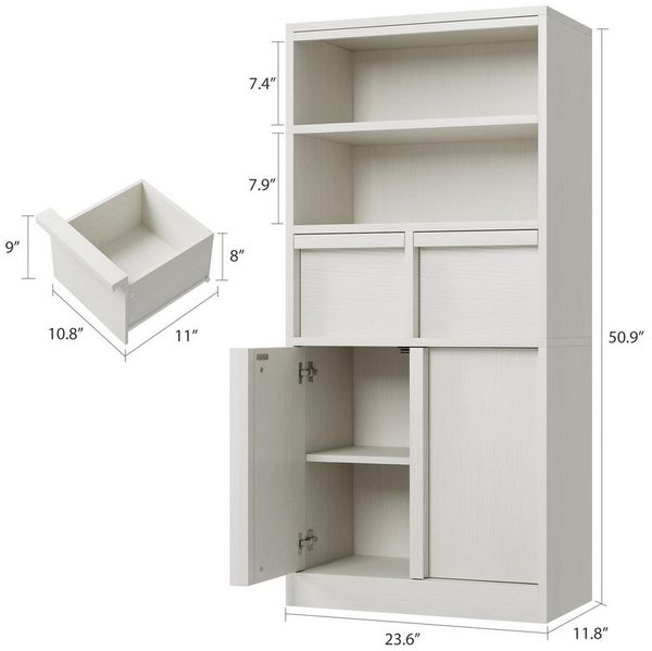 GarveeMore Badkommode Badezimmerschrank Badschrank mit 2 Schubladen 60x30x130