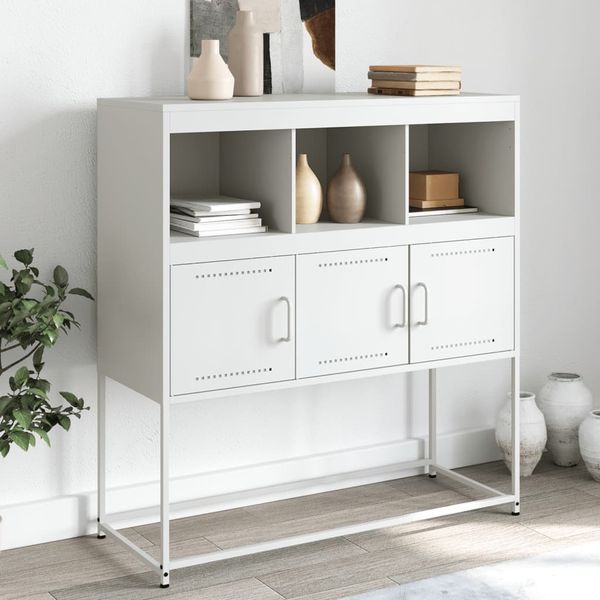 vidaXL Sideboard Weiß 100,5x39x107 cm Stahl 846595