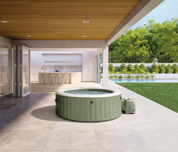 Intex Whirlpool Bubble, aufblasbares Aufstellbecken, (Set, 6-tlg), 145 cm Durchmesser