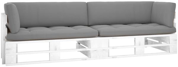 vidaXL 2-Sitzer-Palettensofa Weiß Imprägniertes Kiefernholz 3066639