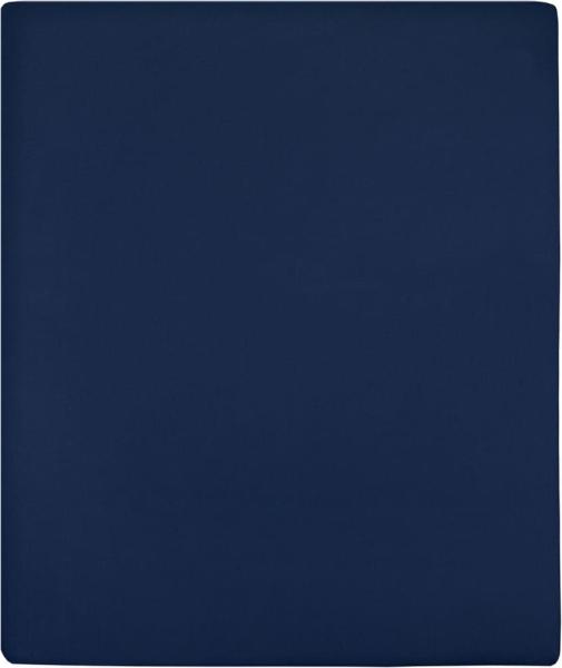 vidaXL Spannbettlaken Jersey Marineblau 90x200 cm Baumwolle 136230