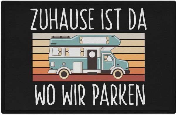 Trendation Fußmatte Camper Wohnwagen Fußmatte Zuhause Ist Da Wo Wir Parken Fussmatte 60x40