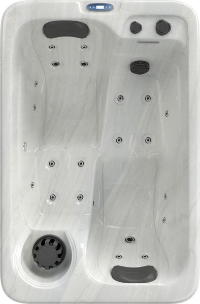 Sanotechnik 'SPLIT WHITE MARBLE' Outdoor Whirlpool inkl. Abdeckung, grau, 175 x 115 x 70 cm